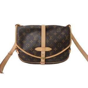 Louis Vuitton Monogram crossbody shoulder Saumur logo brown bag